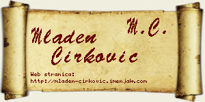 Mladen Ćirković vizit kartica